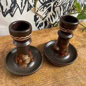 MidCentury Candlestick Holders Set of 2